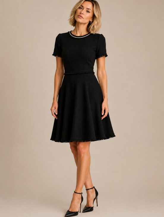 Rebecca Taylor Dresses & Skirts - 🎉Host Pick🎉 Rebecca Taylor Tweed Black Fringe Dress
